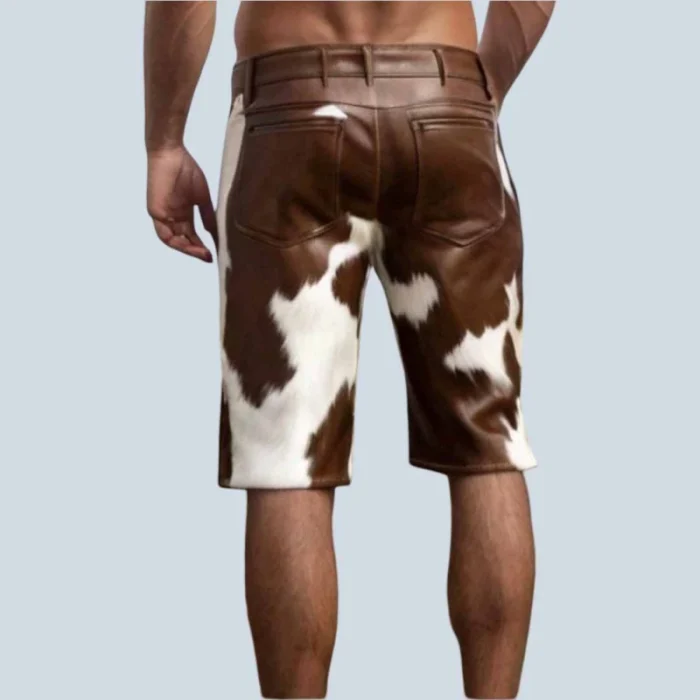Men’s Genuine Cowhide Leather Shorts – Slim Fit Style - 2