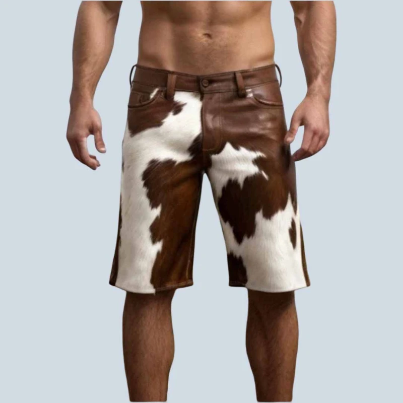 Men’s Genuine Cowhide Leather Shorts – Slim Fit Style Men’s Genuine Cowhide Leather Shorts – Slim Fit Style