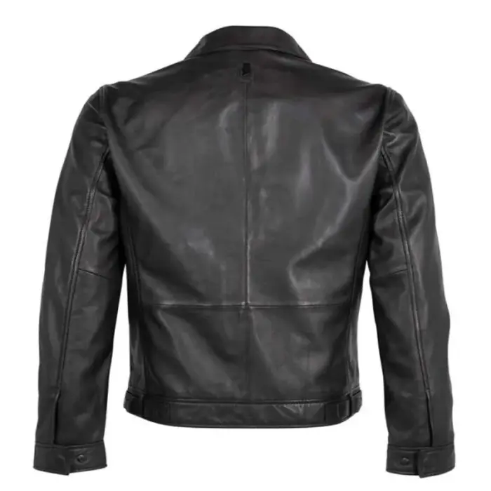 Black Lambskin Leather Aviator Flight Jacket