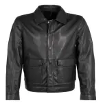Men’s Black Lambskin Leather Aviator Flight Jacket