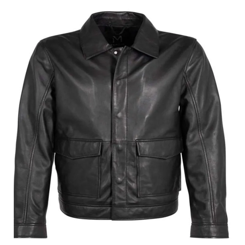 Black Lambskin Leather Aviator Flight Jacket Men’s Black Lambskin Leather Aviator Flight Jacket