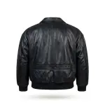 Black Leather A-2 Flight Bomber Jacket