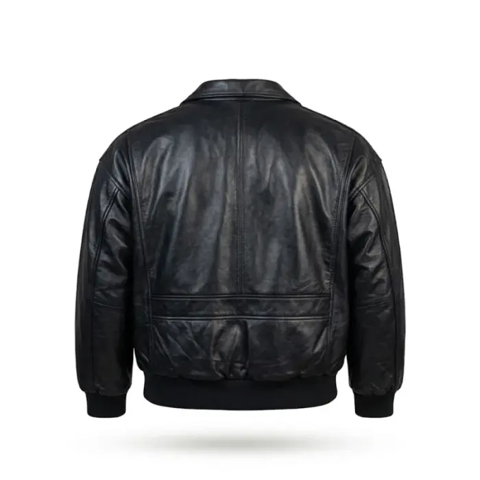 Black Leather A-2 Flight Bomber Jacket