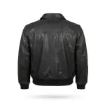 Black Real Leather A-2 Flight Bomber Jacket
