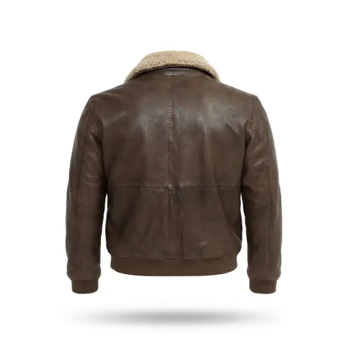 Brown Lambskin Leather Pilot Flying Jacket