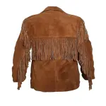 Brown Suede Leather Fringe Jacket