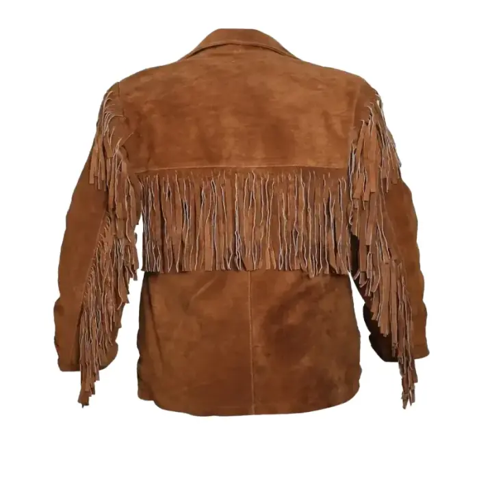 Brown Suede Leather Fringe Jacket