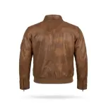 Cognac Brown Genuine Leather Flight Bomber Jacket