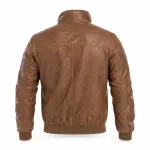 Cognac Brown Lambskin Leather A-2 Flight Jacket