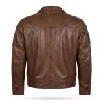 Cognac Brown Leather Air Force Patches Aviator Jacket