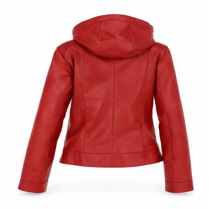 Cowhide Leather Jacket With Detachable Hood