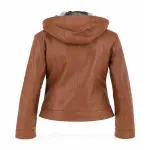 Cowhide Leather Jacket With Detachable Hood