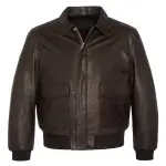 Men’s Dark Brown Leather A-2 Flight Bomber Jacket