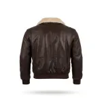 Lambskin Leather Aviator Jacket With Shearling Collar