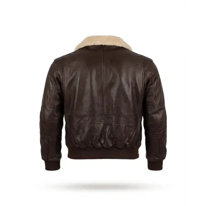 Lambskin Leather Aviator Jacket With Shearling Collar