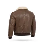 Lambskin Leather Aviator Jacket With Shearling Collar