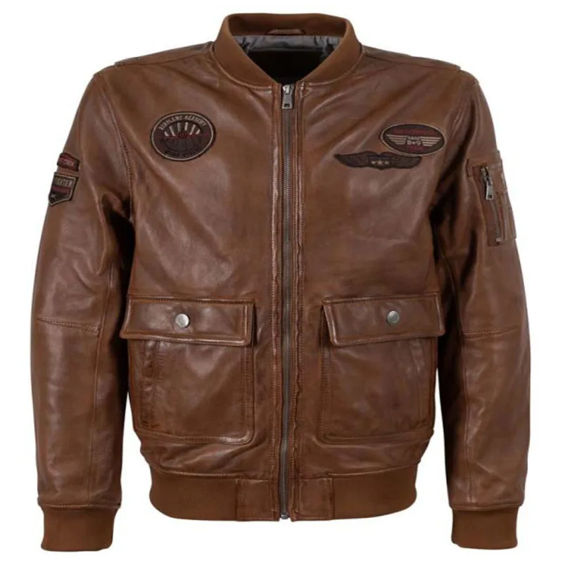 Lambskin Leather Flight Bomber Jacket Men’s Lambskin Leather Flight Bomber Jacket