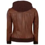 Lambskin Leather Hooded Bomber Jacket