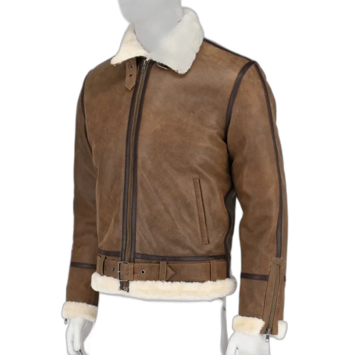 Men Ginger Biker Real Leather With Artificial Shearling Lining Style - 739 - 2