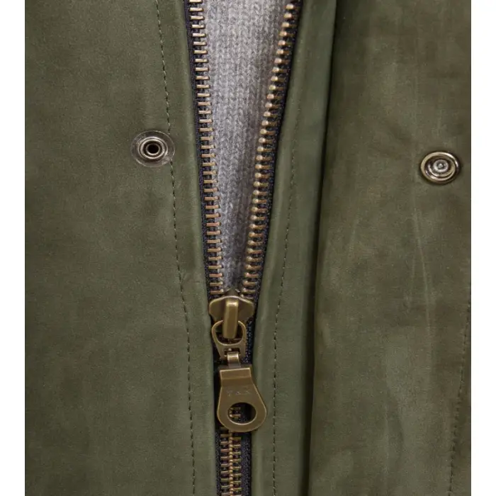 Men’S Green Nubuck Leather Field Jacket