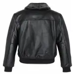 Men’s Leather Aviator Flying Jacket With Fur Collar