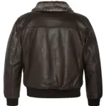 Men’s Leather Aviator Flying Jacket With Fur Collar