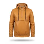 Leather Hooded Anorak Pullover Jacket