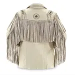 Off-White Traditional Cowboy Fringe Leather Jacket