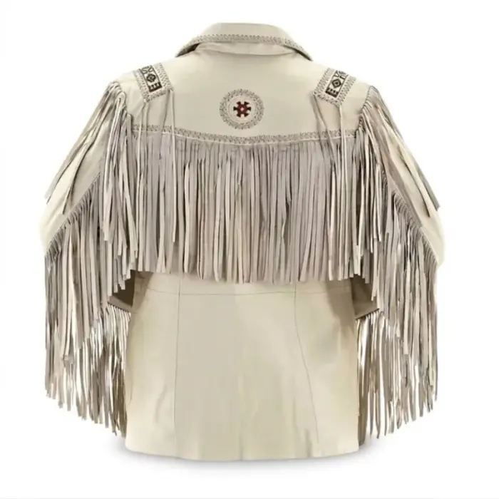 Off-White Traditional Cowboy Fringe Leather Jacket