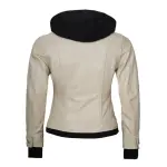 Real Leather Bomber Jacket With Detachable Hood