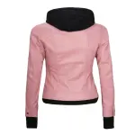 Real Leather Bomber Jacket With Detachable Hood