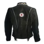 Suede Leather Fringe Native American Style Jacket