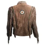 Suede Leather Fringe Native American Style Jacket