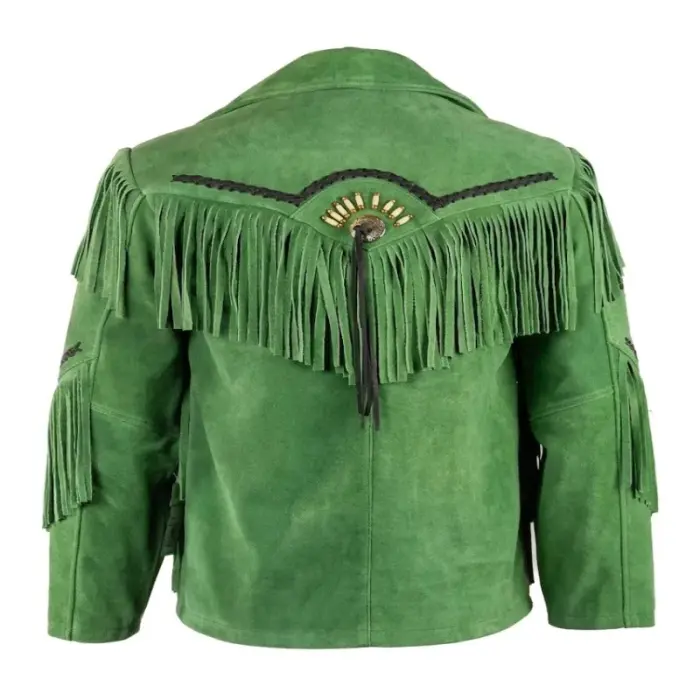 Suede Leather Western Fringe-Tassels Jacket