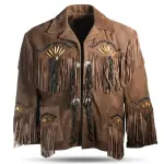 Suede Leather Western Fringe-Tassels Jacket