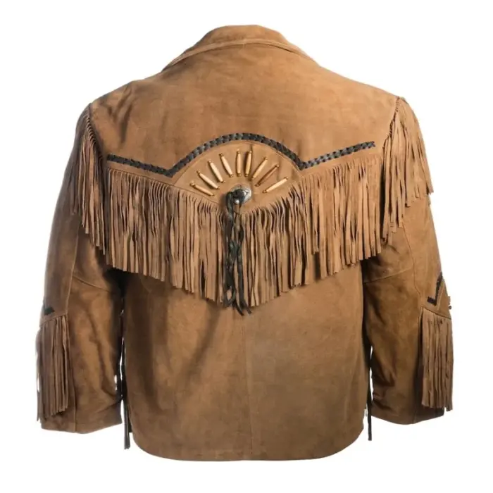 Suede Leather Western Fringe-Tassels Jacket